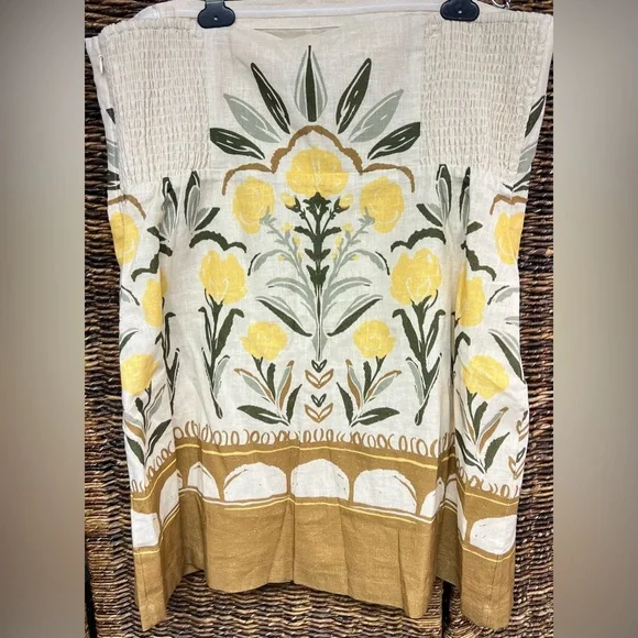 Abercrombie & Fitch- Floral Yellow & Green Block Print Dress/Skirt,XL, NWT - Picture 5 of 9